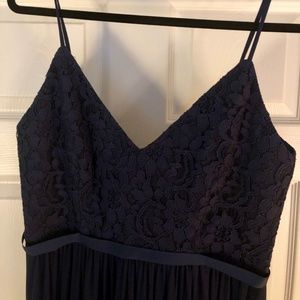 Davids Bridal F19954 Marine Long Lace Mesh Dress